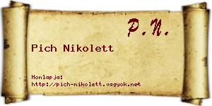 Pich Nikolett névjegykártya